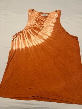 Barry's bootcamp Men's Tie-Dye Scoop Neck Tank Top - Orange/Cream